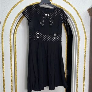 Hell Bunny Vixen Black Polka Dot Vintage Pinup Dress 2XL Rockabilly Retro